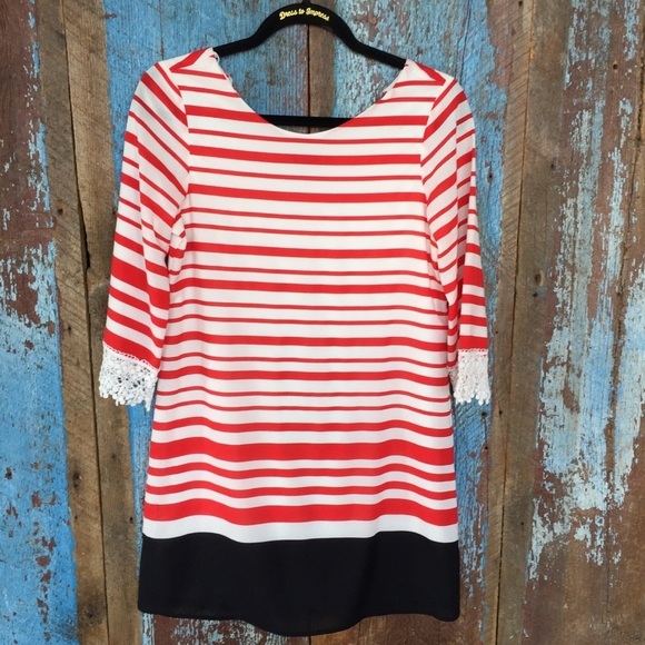 My Michelle Girls' Striped Shift Dress Lace - Picture 2 of 5